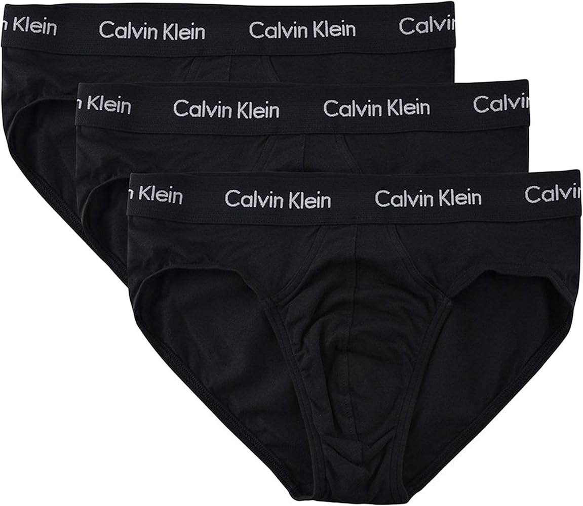 Calvin Klein Pack of 3 men's brief tripack brief man CK item U2661G 3P HIP BRIEF, XWB Black w/Black wb, Small