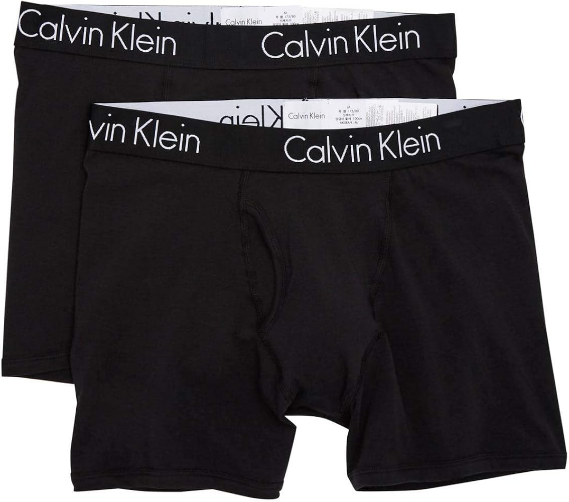 Calvin Klein Strata Boxer Briefs 2 Pack NP2020O (Small, 001)