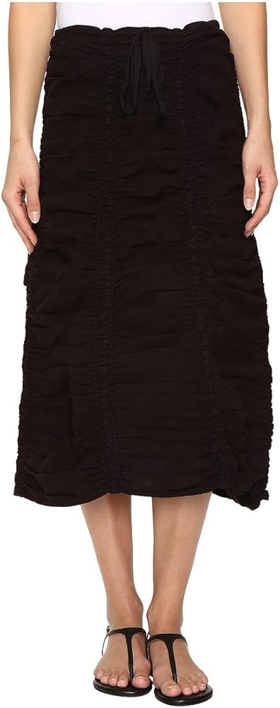 XCVI Stretch Poplin Double Shirred Panel Skirt