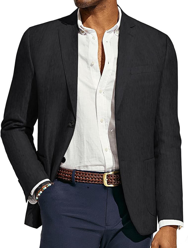 PJ PAUL JONES Mens Blazer Casual Sport Coats Regular Fit Two Button Suit Jacket Lightweight Sports Jacket