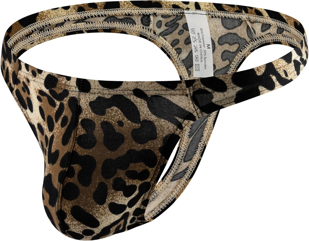 Men's Leopard Thong Underwear Low Rise G-String Men Lingerie Sexy Bikini Briefs Bulge Pouch Underpants