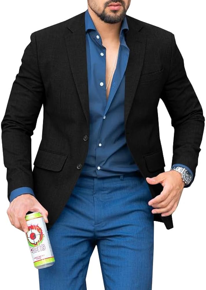 Runcati Mens Casual Blazer Suit Jacket Lightweight Two Button Business Regular Fit Sport Coat