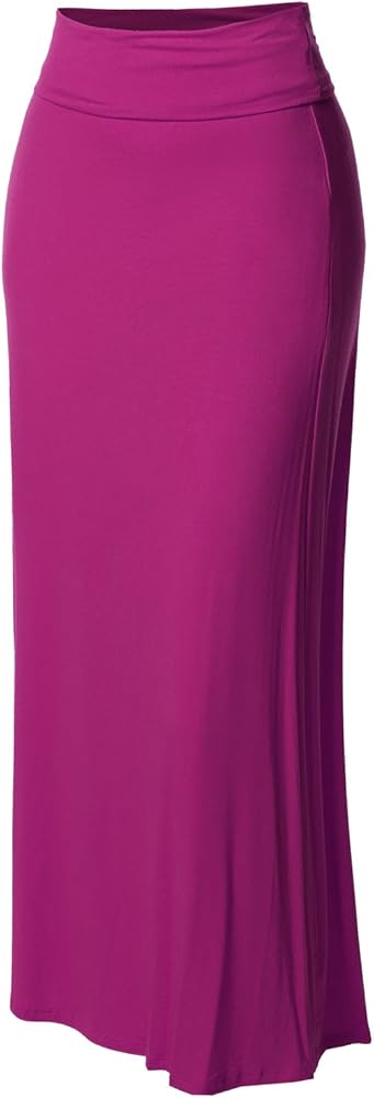 Women's Stylish Fold Over Flare Long Maxi Skirt