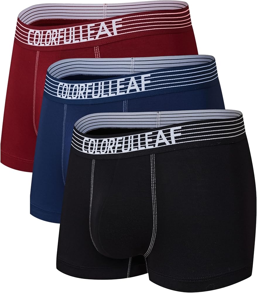 COLORFULLEAF Mens Underwear Bamboo Rayon Short Boxer Briefs for Men Soft Tagless Stretch Trunks Underpants