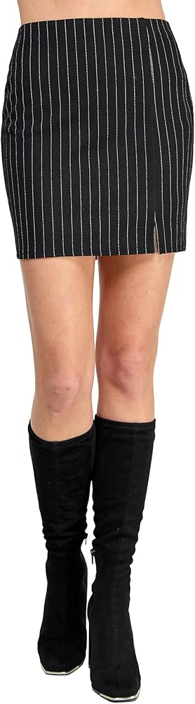 LaClef Women's Mini Fitting Split Skirt