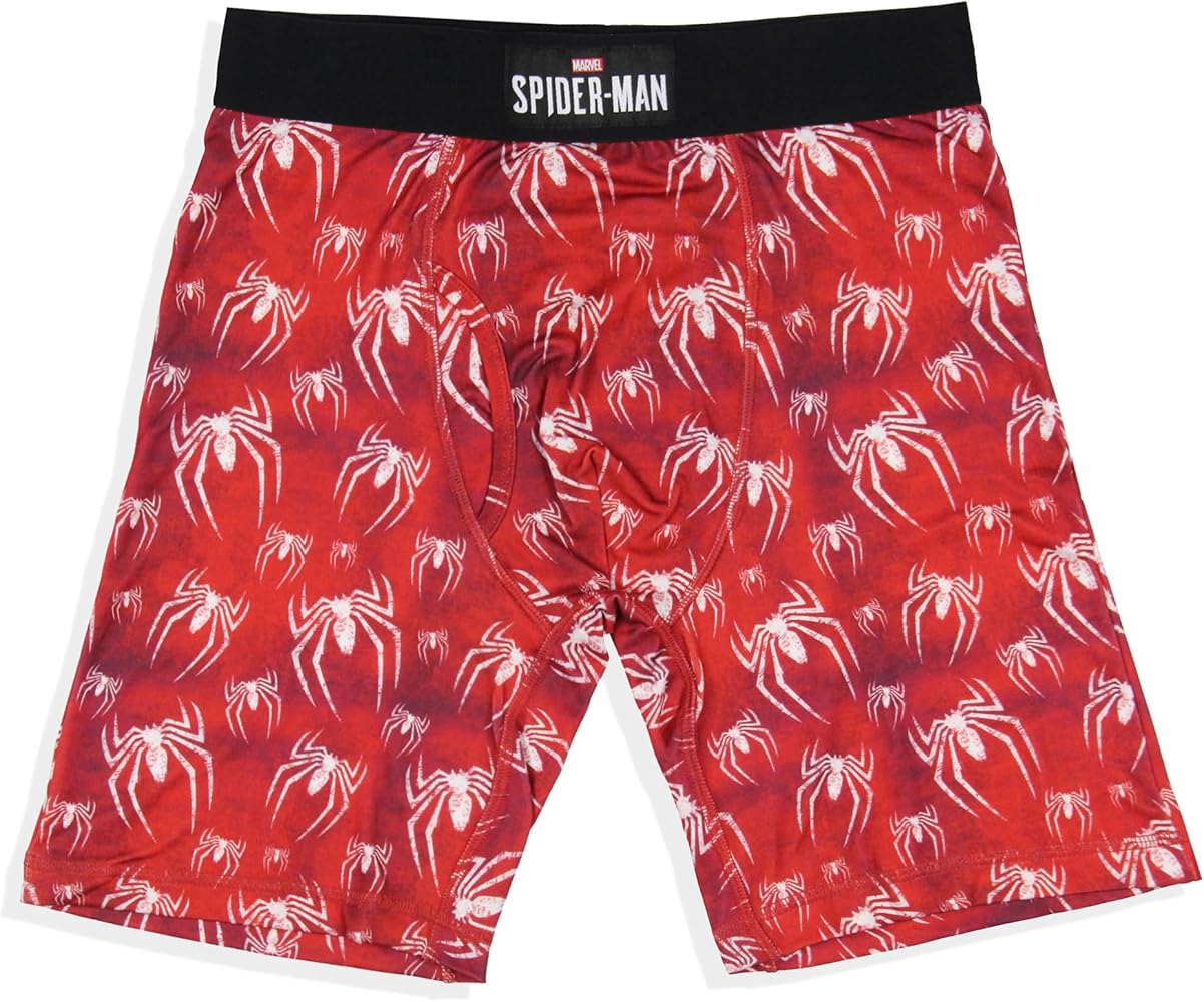 Marvel Comics Mens' Spider-Man Logo Tag-Free Boxers Underwear Boxer Briefs For Adults