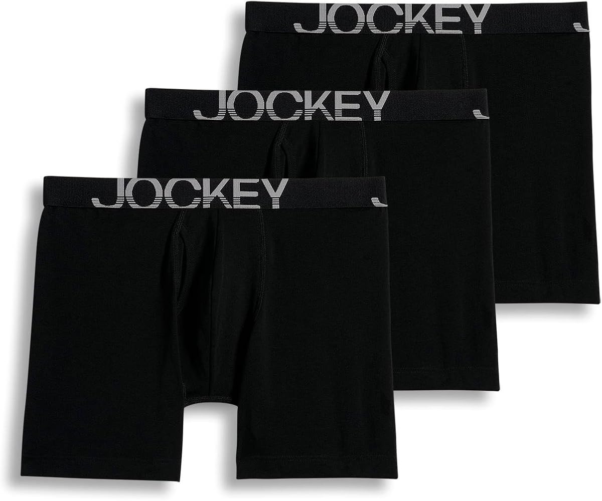 Jockey Men's Underwear ActiveStretch Midway Brief - 3 Pack, Black, xl