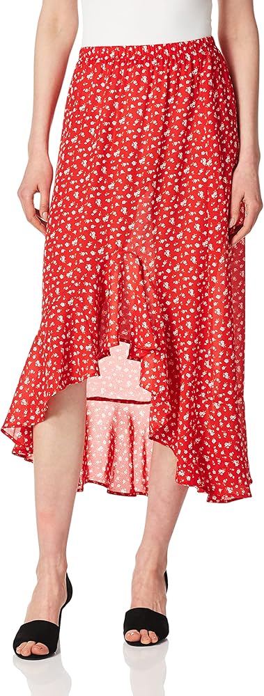 Max Studio Women's Floral Print Ruffle Hem Maxi Skirt