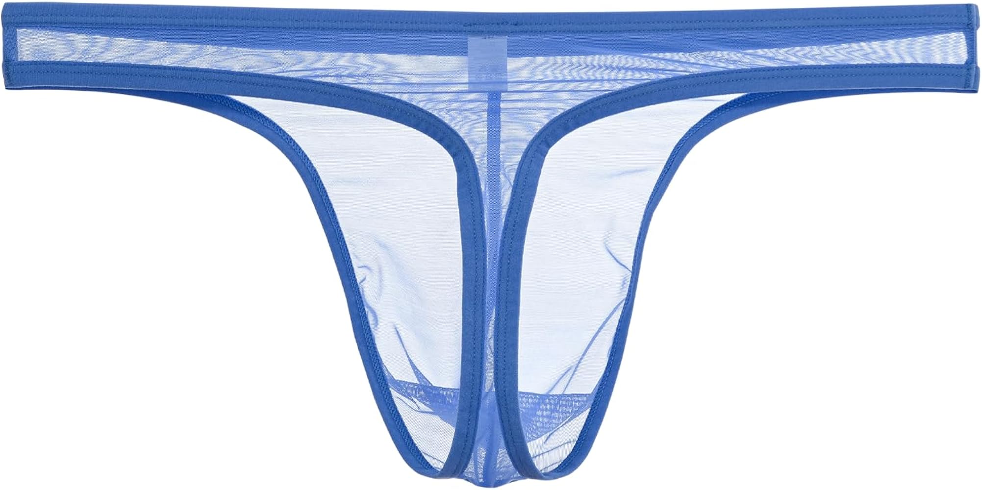 JNSHI Men's See Through Sexy Thongs Underwear Bulge Pouch Mesh G-string T-back Butt-Flaunting Bikini