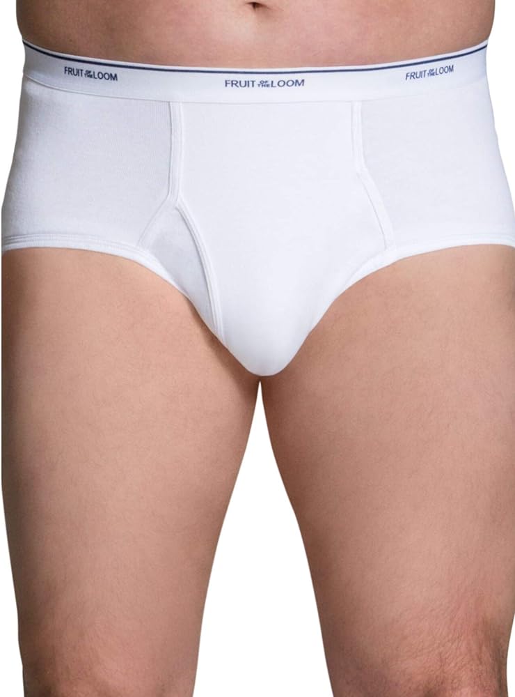 Fruit of the Loom Men's 6-Pack Classic White Brief Extended Sizes