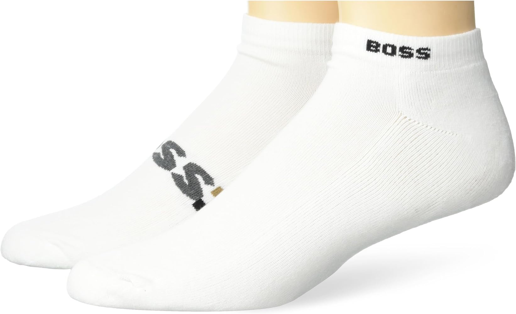 BOSS Men's 2 Pack Iconic Bold Logo Combed Cotton Ankle Socks