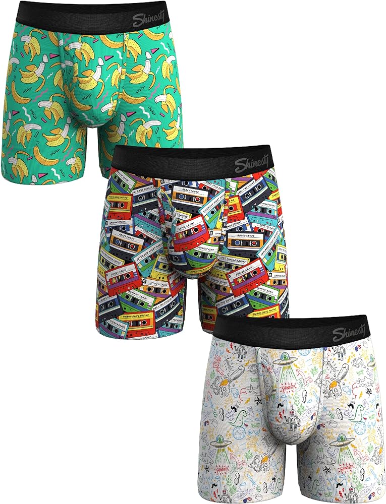 Shinesty Hammock Support Mens Pouch Underwear | Boxer Briefs with Fly | 3 Pack