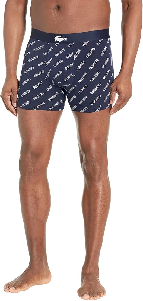 Lacoste Men's 3-Pack Casual Cotton Stretch Print Boxer Briefs