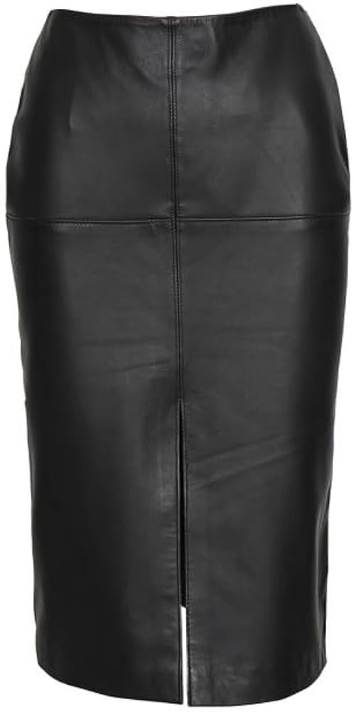 Decrum Real Leather Skirts for Women - Trendy Casual Womens Black Skirt Fashionable