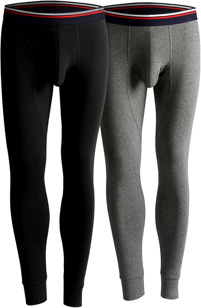 Men's Thermal Underwear Pants Thermal Bottoms Long Johns Bottoms with Separate Pouch