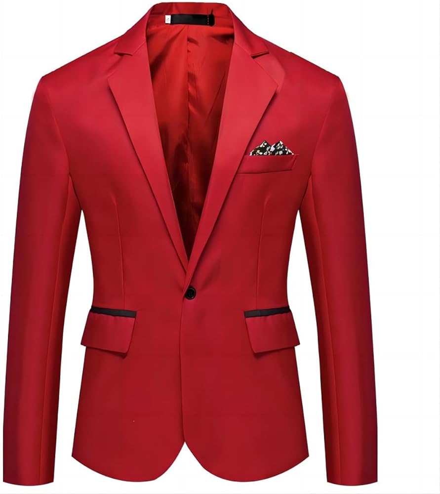 Men's Casual Sport Coats Lightweight Blazer Suit Jacket Slim Fit 1 Button Daily