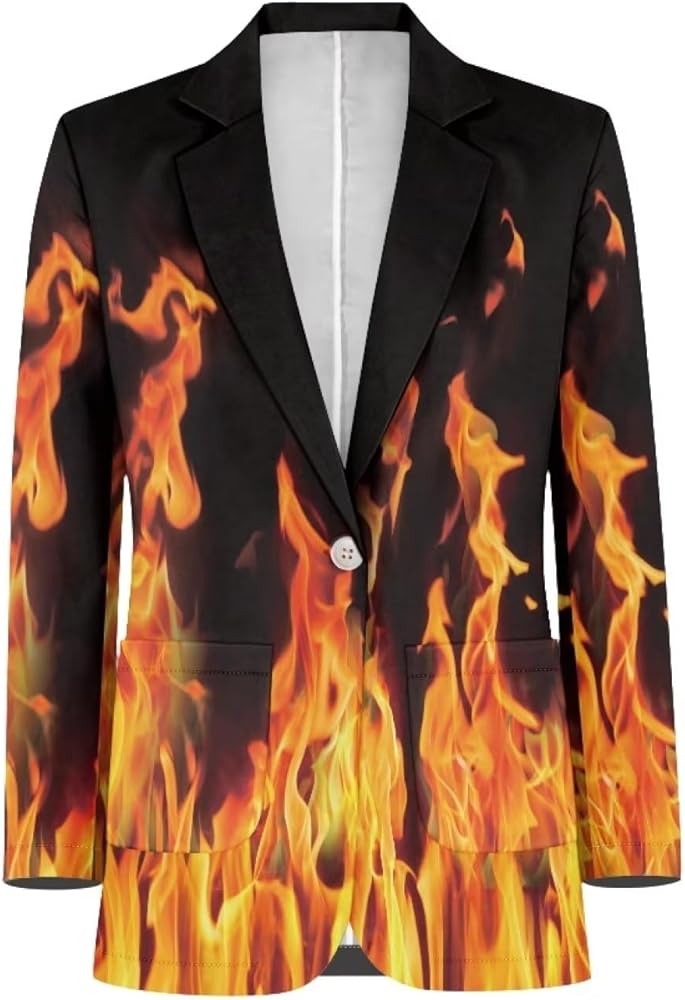 Mens Long Sleeve Blazer Suit Jacket Sports Coat Casual Business Dress Suit One Buttons with Pocket S-5XL