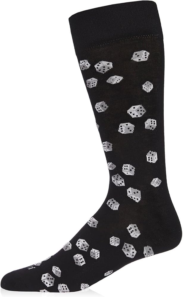 MeMoi Men's Roll of the Dice Rayan Blend Novelty Crew Sock