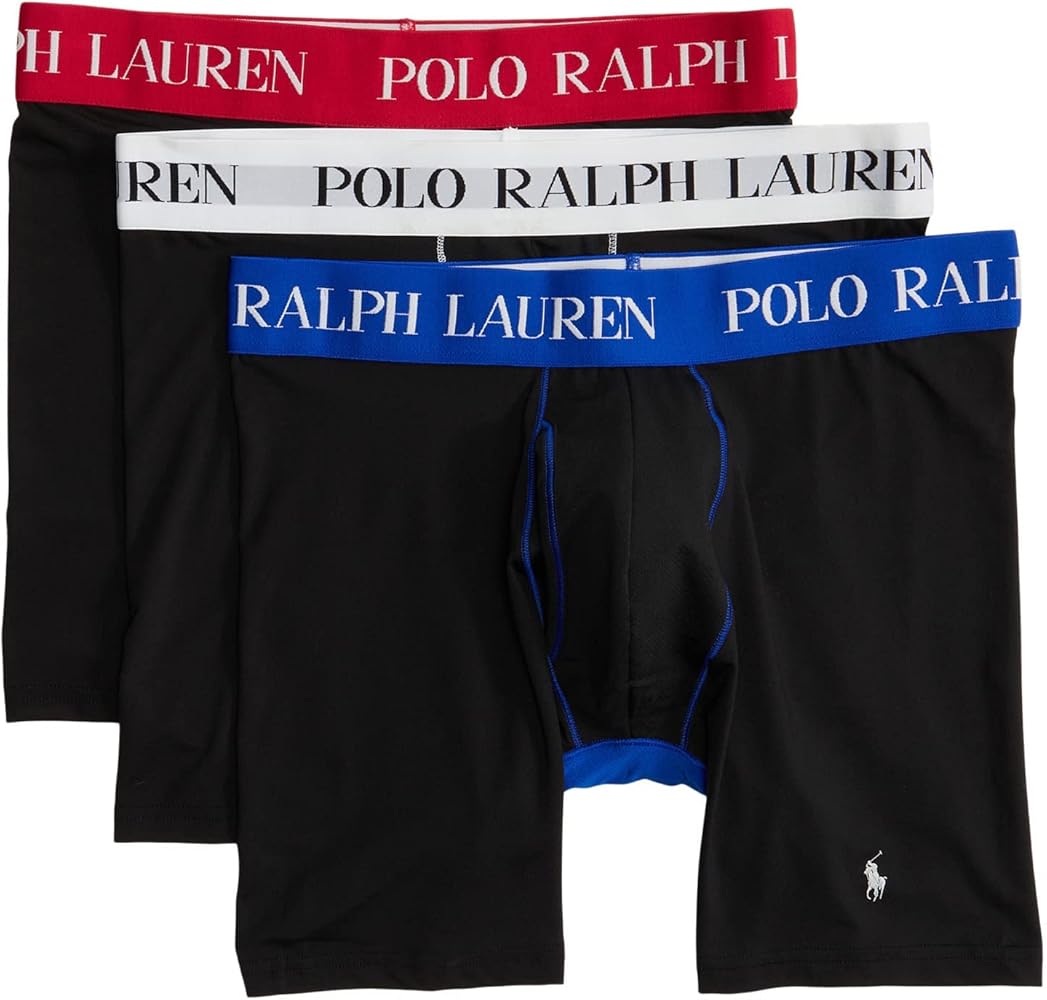 Polo Ralph Lauren Mens 4D Flex Performance Mesh Boxer Briefs 3 Pack