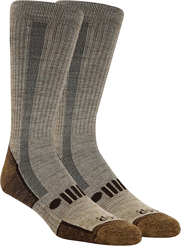 Jeep Men's Wool Blend Trail Crew Socks-2 Pair Pack-Breathable, Cushioned Comfort