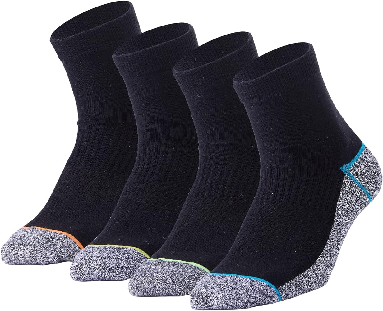 Copper Infused Quarter Socks Improve Foot Health Odor Control with Moisture Wicking Durable Comfortable Fit (4/5 Pairs)