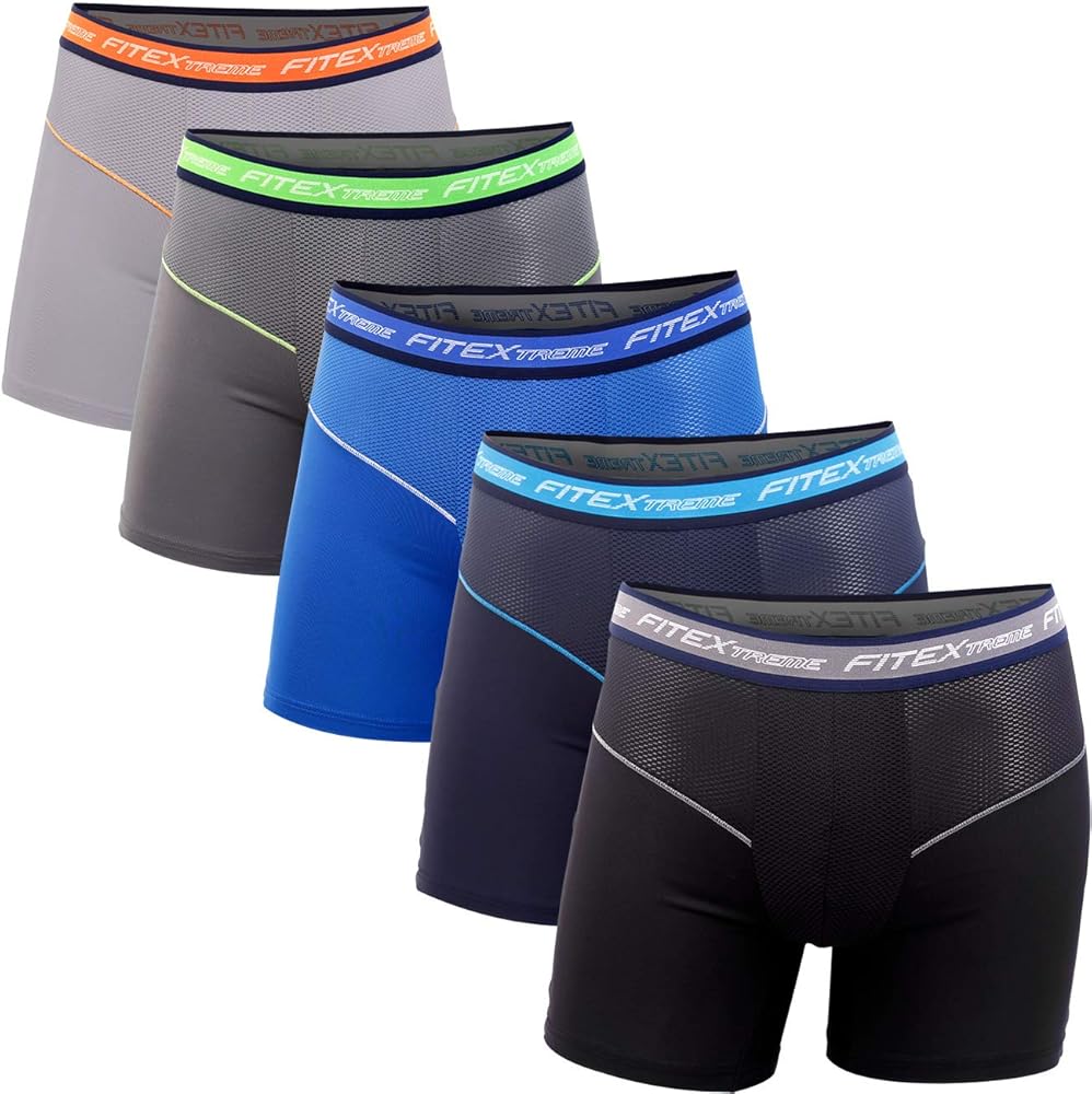 Mens Breathable Performance Stretch Boxer Briefs 3 to 5 Pack