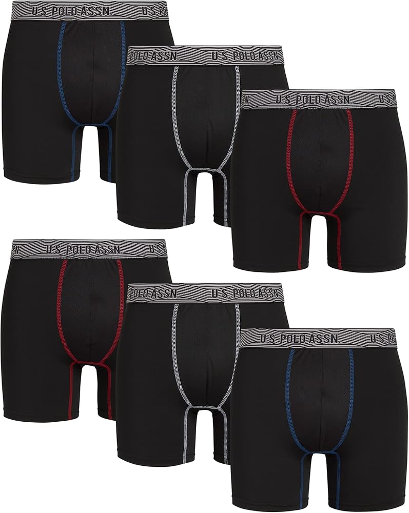 U.S. Polo Assn. Men's Underwear - Performance Boxer Briefs (6 Pack)