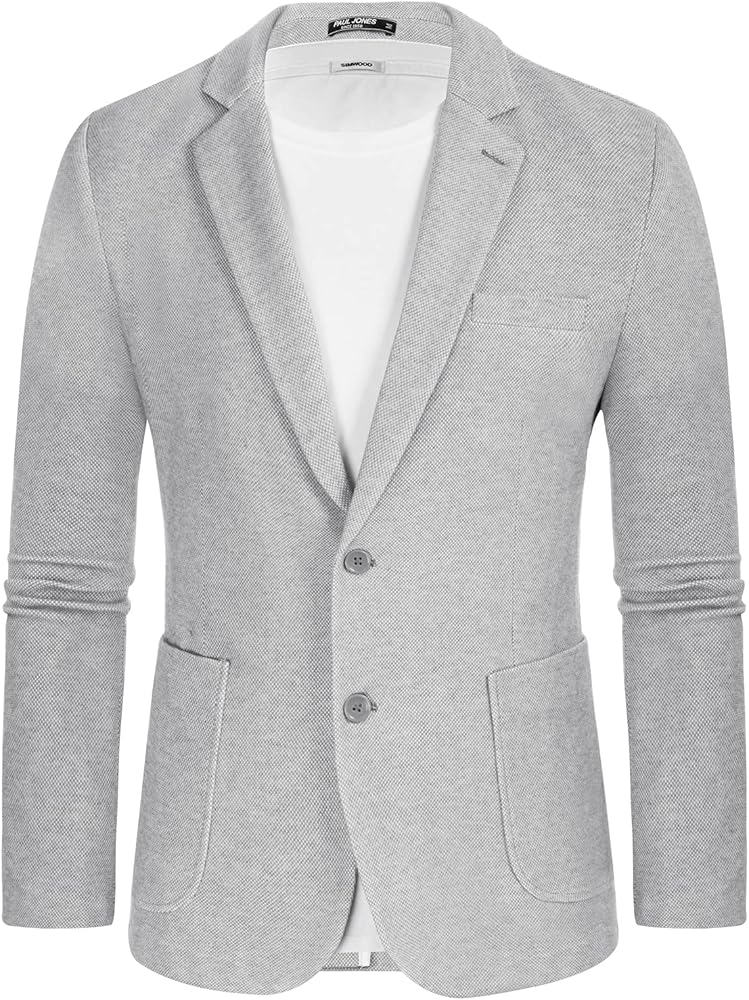 PJ PAUL JONES Mens Blazer Cotton Blend Unlined Knit Blazers Sport Coats 2 Buttons Blazer Jacket