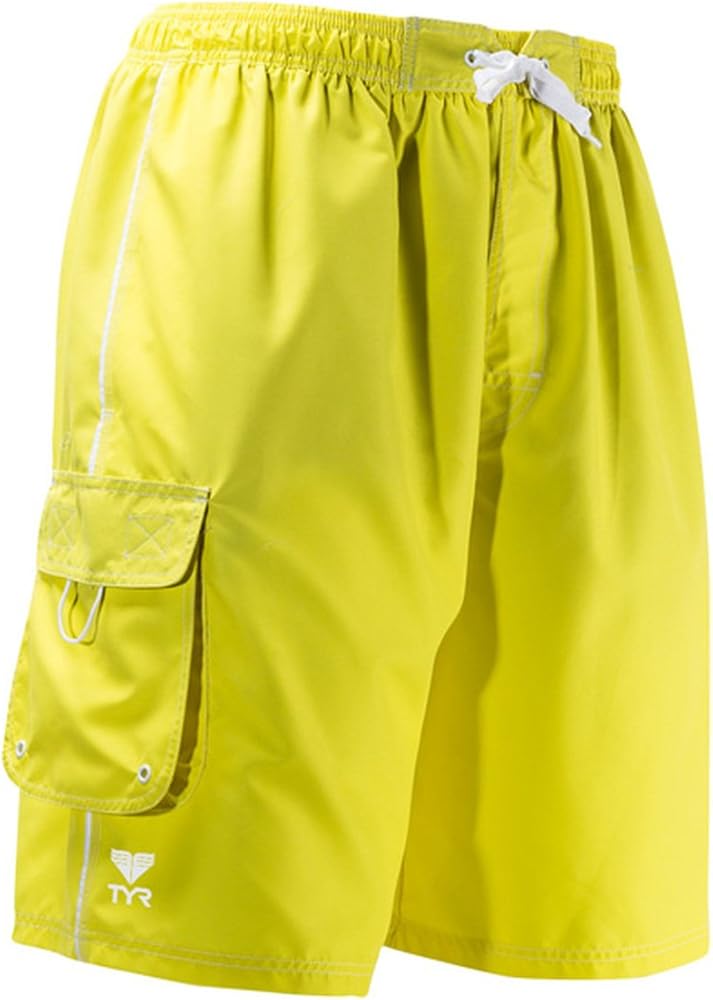 TYR Men's Solid Challenger Trunk, Yellow, L