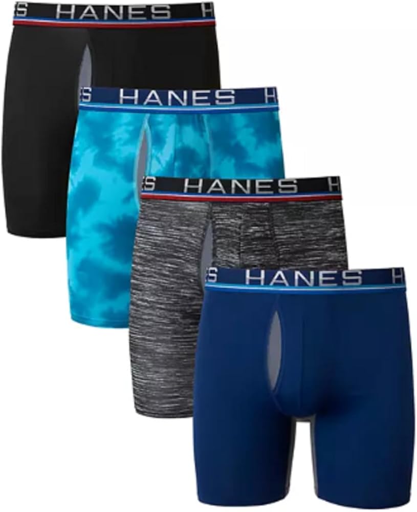 Hanes® Ultimate X-Temp Total Support Pouch Long Leg Boxer Briefs - 4 Pack