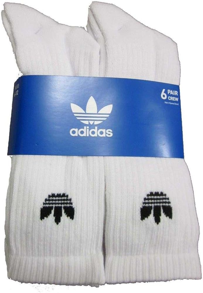 ADIDAS Originals 6 Pack Trefoil Crew Socks (White)