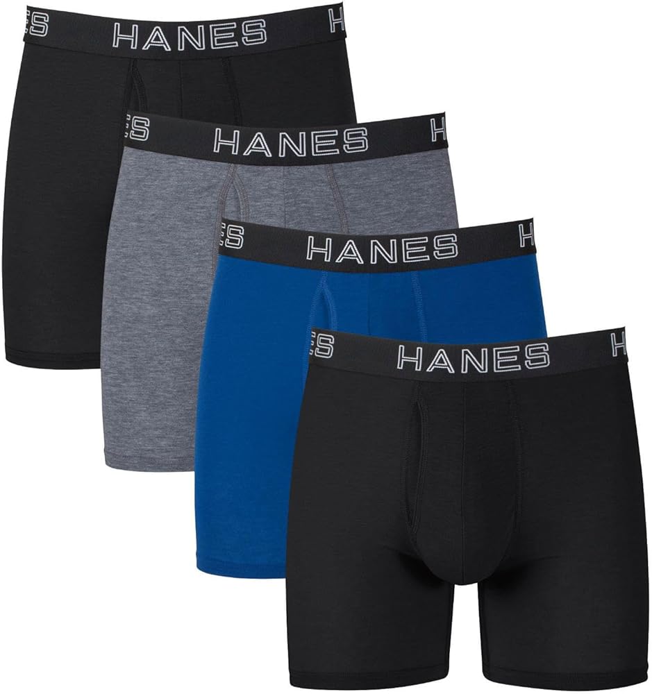 Hanes Mens Tagless Boxer Briefs, Total Support Pouch, Comfort Flex Fit