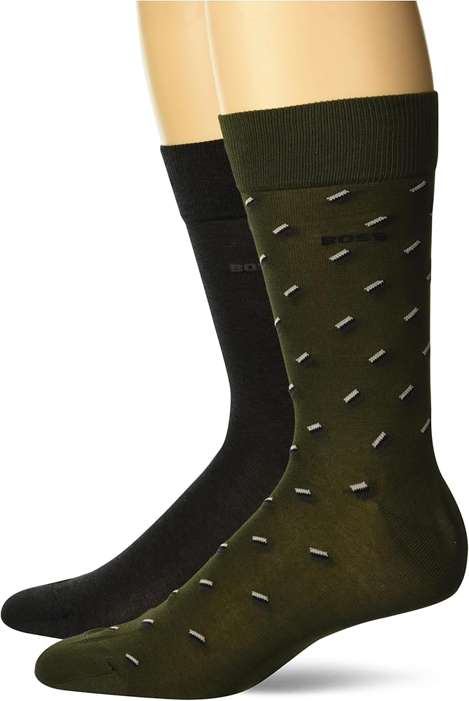 BOSS Men's 2-Pack Regular Length Socks in Mini Pattern