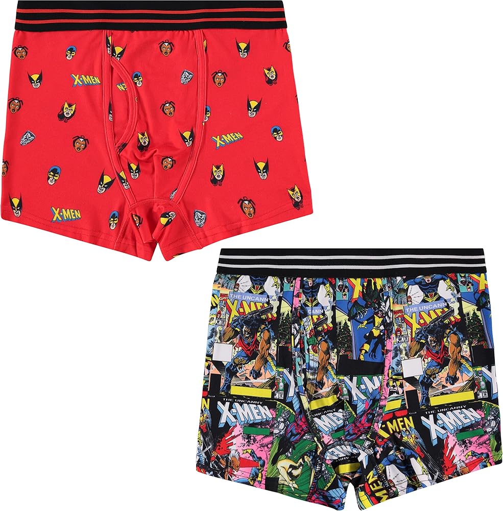 Marvel Mens Comics Boxer Briefs - X-Men Wolverine Mens Underwear - 2 Pack Boxer Briefs