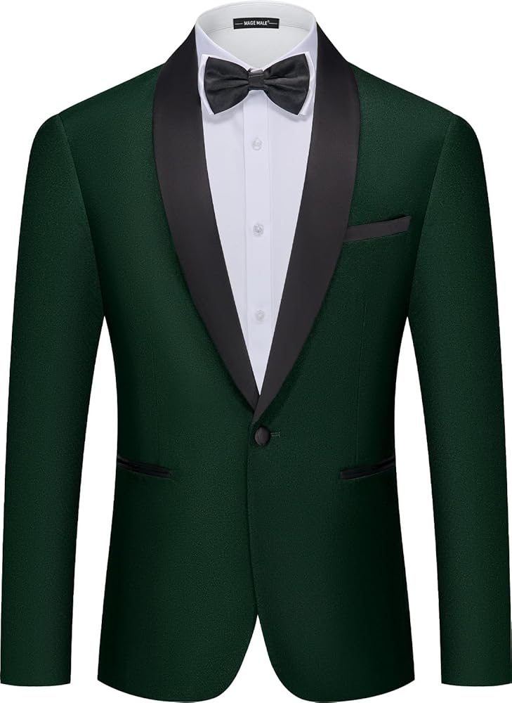 MAGE MALE Mens Casual Blazer Slim Fit Suit Jacket Lightweight Sport Coat One Button Tuxedo Jacket Business Daily Blazers