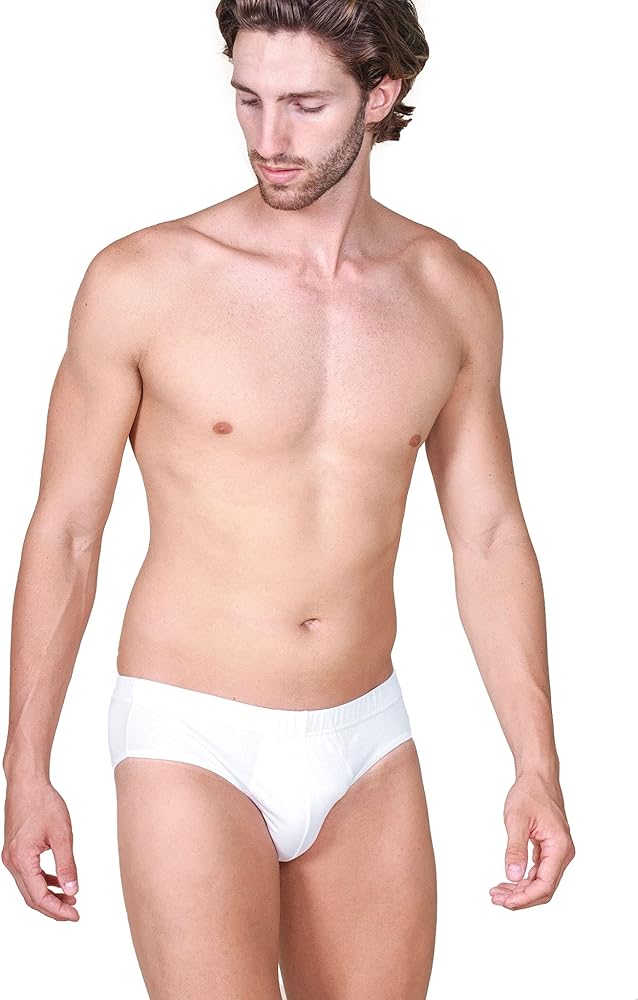 BASIC COTTON Premium Quality Italian Underwear Cotton Men's Slips Briefs Without Fly. Proudly Made in Italy.