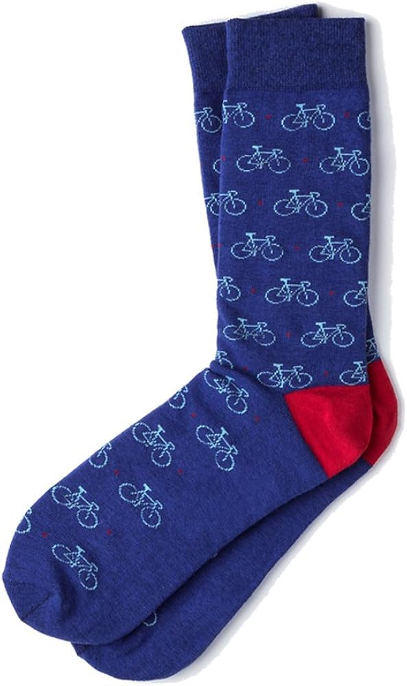 Men's Bicycle Ride Bike Novelty Crew Dress Socks