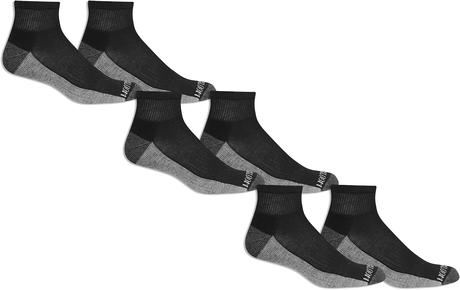 Fruit of the Loom Men's Essential 6 Pair Pack Casual Socks with Cushion and Arch Support