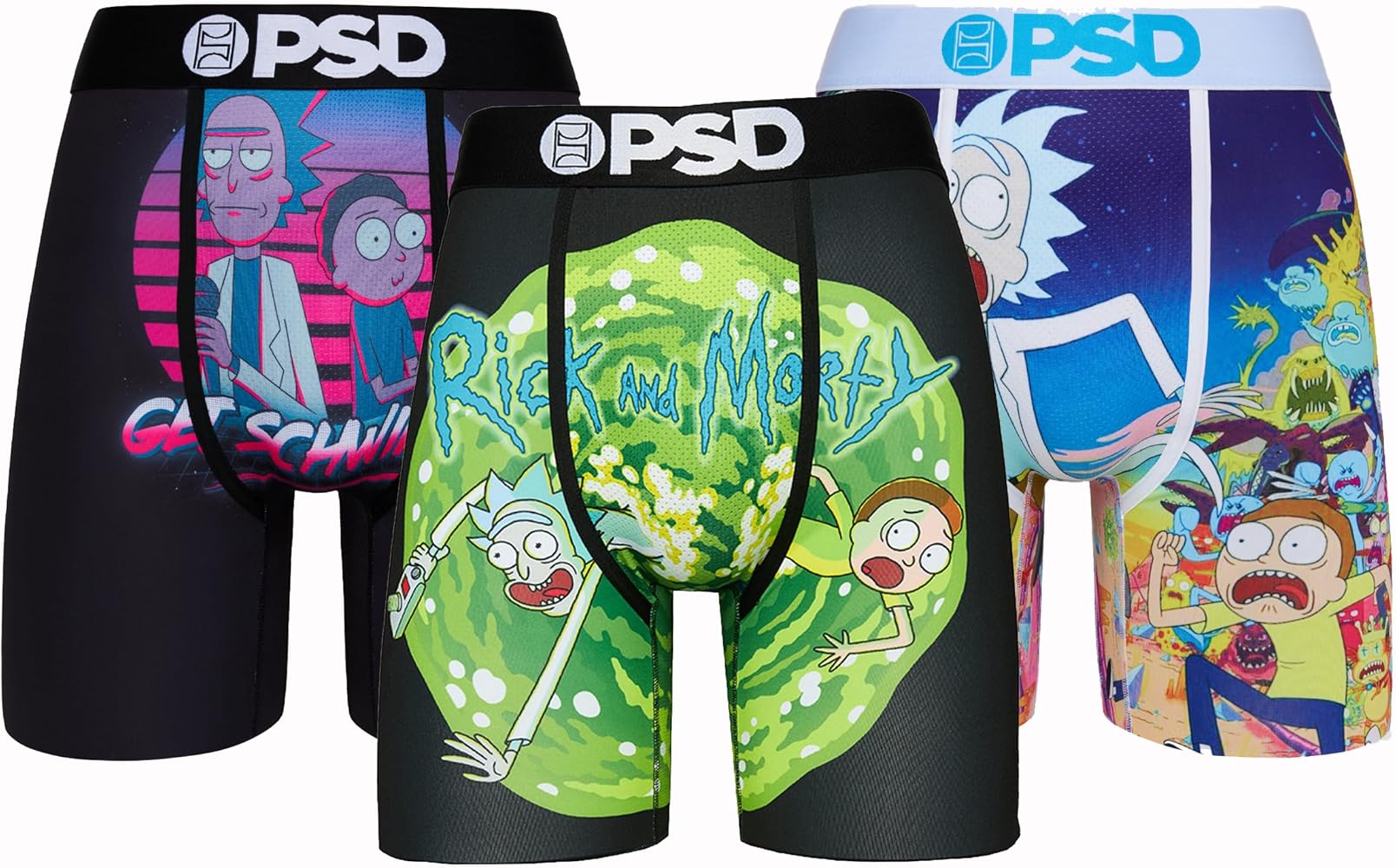 PSD Men's Rick and Morty Boxer Briefs - Breathable and Supportive Men's Underwear with Moisture-Wicking Fabric