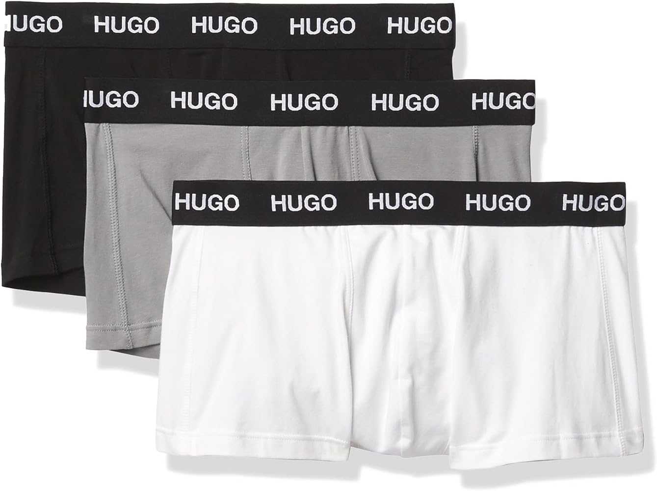 HUGO Men's 3-Pack Stretch Cotton Regular Fit Trunks