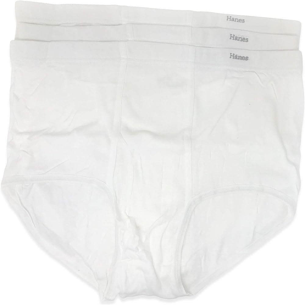 Hanes Men's 3 Pack Classics Full Cut Brief Big Man 3XL White