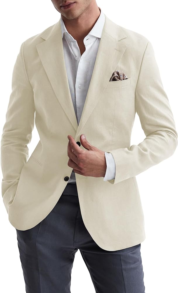 Runcati Mens Casual Blazer Sport Coat Two Buttons Lightweight Regular Fit Business Suit Jacket
