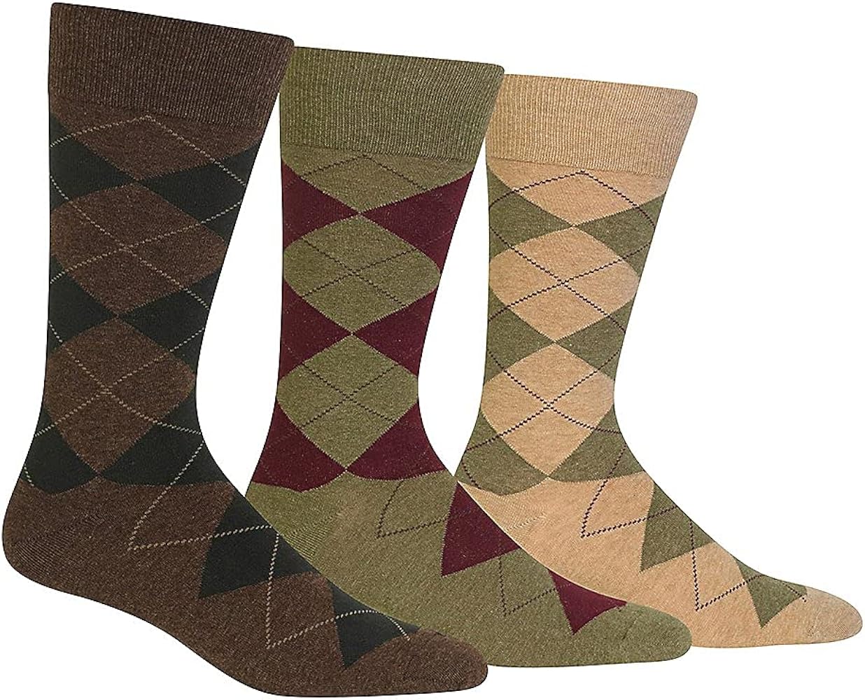 Polo Ralph Lauren Classic Argyle Cotton Socks - 3 Pack (8091PK) O/S/Hemp Heather