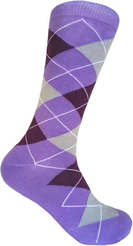 Men's Argyle Mid Calf Dress socks,One Size Fits Most Men Sock Size 10-13.