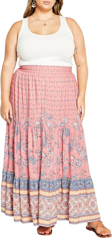 City Chic Women's Apparel Women's CITYCHIC Plus Size Skirt Willow, Blush Angel Falls