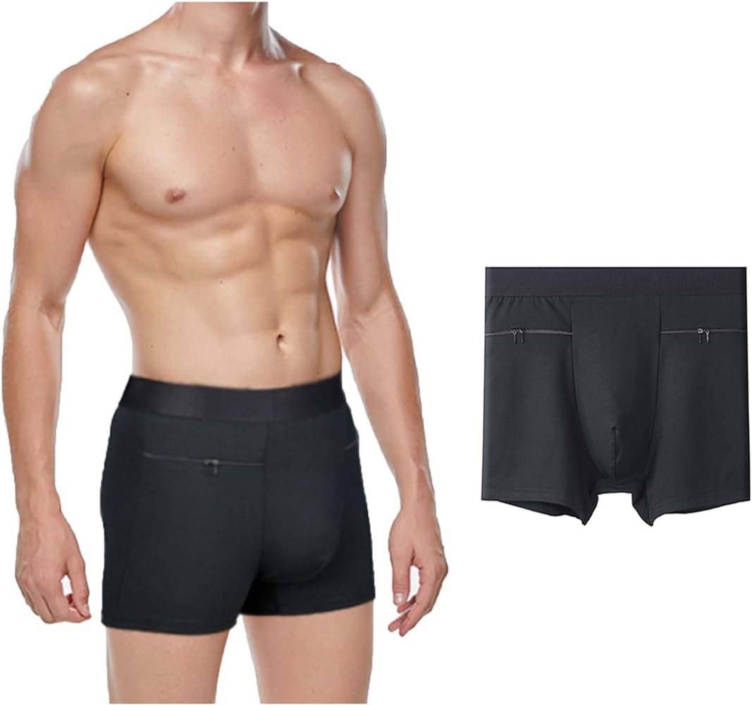 1 Pcs Men's hidden pocket underwear Panties Travel Boxer Briefs with Secret Hidden Pocket for Men