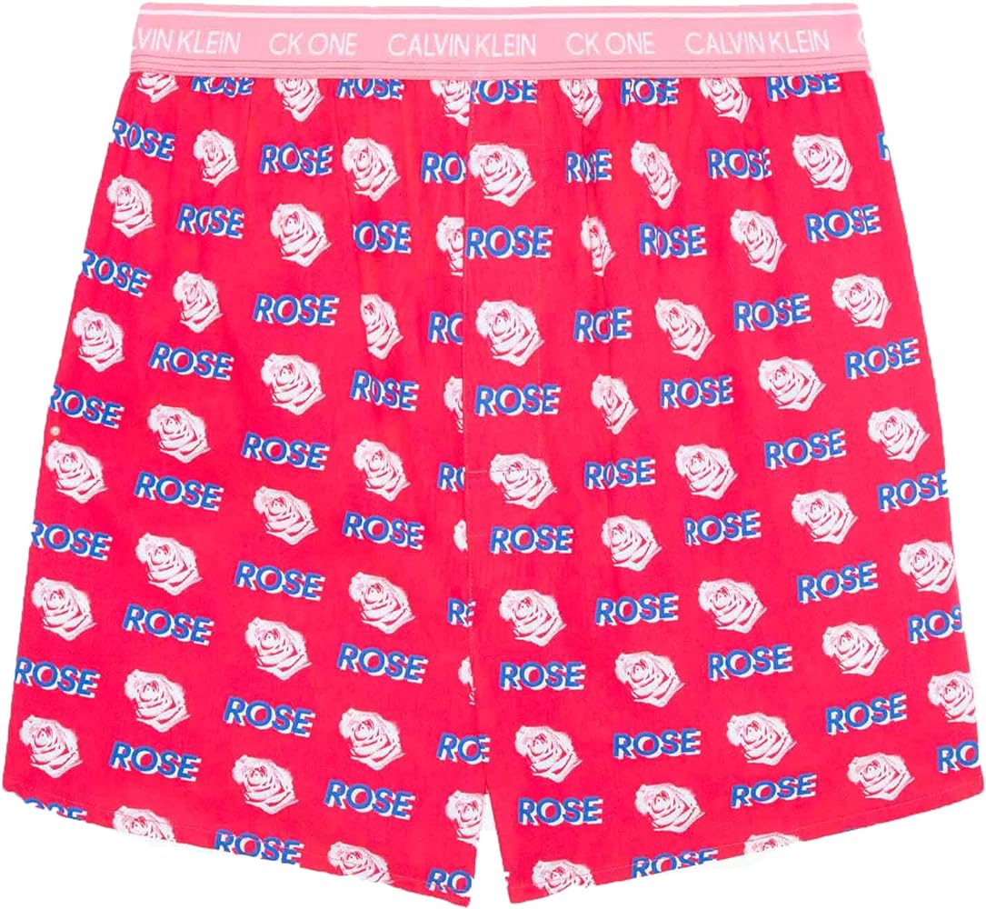 Calvin Klein Men`s CK One Woven Boxers 1 Pack (Rose Ward Shadow Print(NB2998-670), Large)
