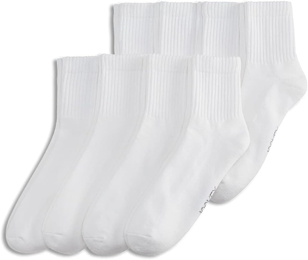Jockey Men's Socks Essentials Quarter Socks - 8 P, White, 12-15