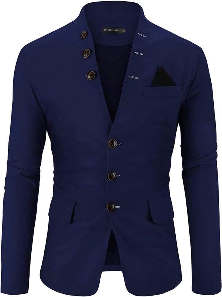 WEEN CHARM Mens Blazer Jacket Slim Fit Casual Two Button Solid Suit Separate Jacket