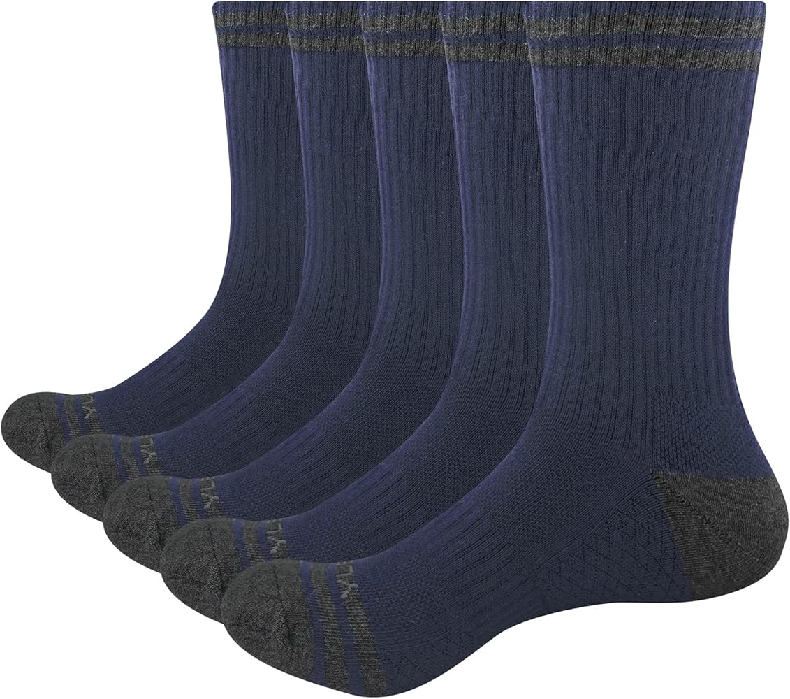 Men's Hiking Socks Moisture Wicking Cushioned Mens Socks Thick Tall Athletic Socks Padded Work Boot Socks For Men